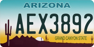 AZ license plate AEX3892