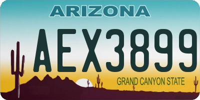 AZ license plate AEX3899
