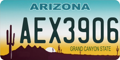 AZ license plate AEX3906
