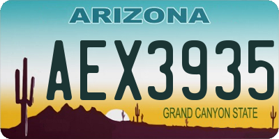 AZ license plate AEX3935