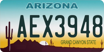 AZ license plate AEX3948