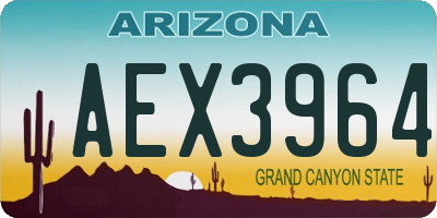 AZ license plate AEX3964