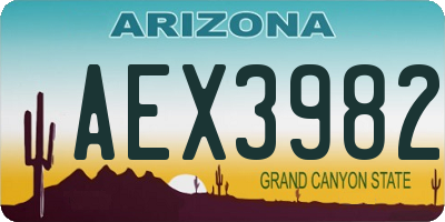 AZ license plate AEX3982