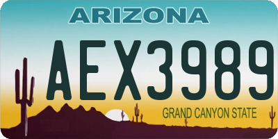 AZ license plate AEX3989