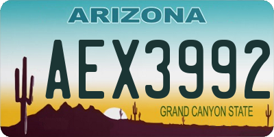 AZ license plate AEX3992