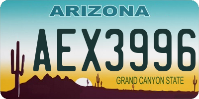 AZ license plate AEX3996