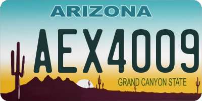 AZ license plate AEX4009