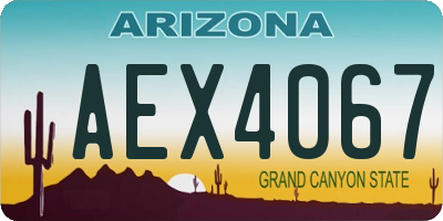 AZ license plate AEX4067