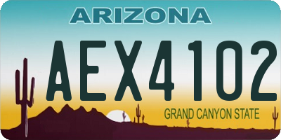 AZ license plate AEX4102
