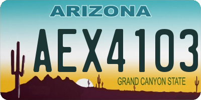 AZ license plate AEX4103