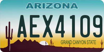 AZ license plate AEX4109
