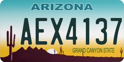 AZ license plate AEX4137