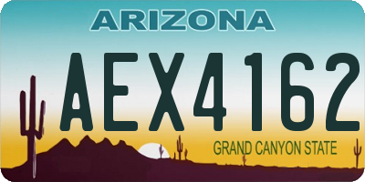 AZ license plate AEX4162