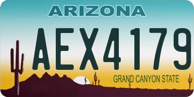 AZ license plate AEX4179