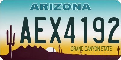 AZ license plate AEX4192
