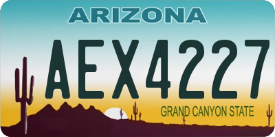 AZ license plate AEX4227