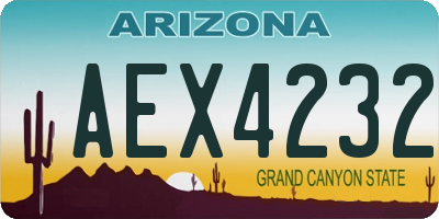 AZ license plate AEX4232