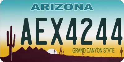 AZ license plate AEX4244