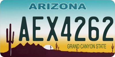 AZ license plate AEX4262