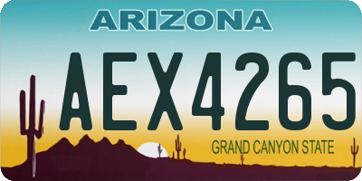 AZ license plate AEX4265