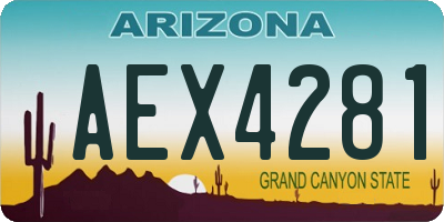 AZ license plate AEX4281