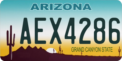 AZ license plate AEX4286