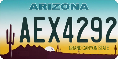 AZ license plate AEX4292