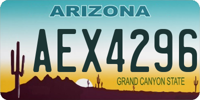 AZ license plate AEX4296