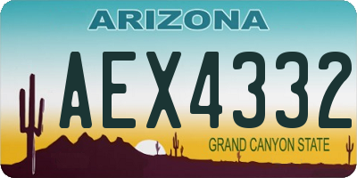 AZ license plate AEX4332