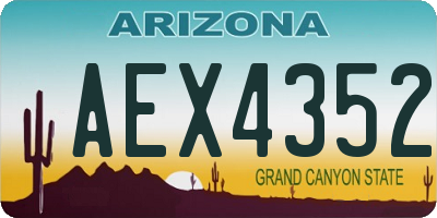 AZ license plate AEX4352