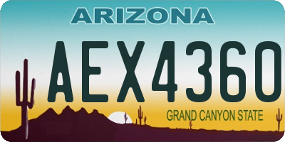 AZ license plate AEX4360