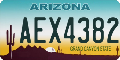 AZ license plate AEX4382