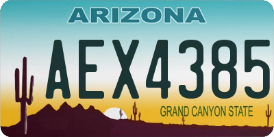 AZ license plate AEX4385