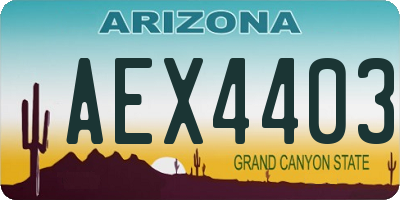 AZ license plate AEX4403
