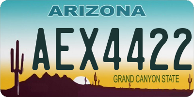 AZ license plate AEX4422