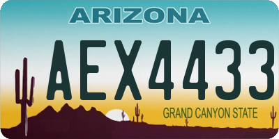 AZ license plate AEX4433