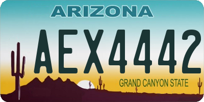 AZ license plate AEX4442