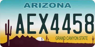 AZ license plate AEX4458