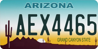 AZ license plate AEX4465