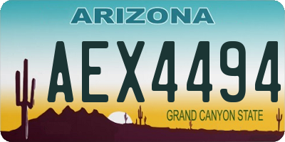 AZ license plate AEX4494