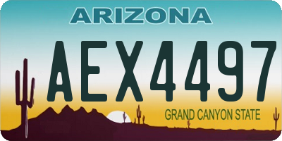 AZ license plate AEX4497