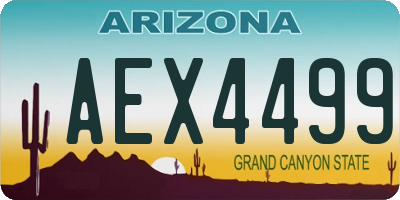 AZ license plate AEX4499