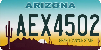 AZ license plate AEX4502