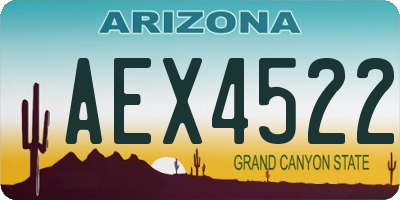 AZ license plate AEX4522
