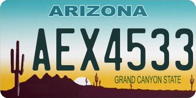 AZ license plate AEX4533