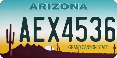 AZ license plate AEX4536