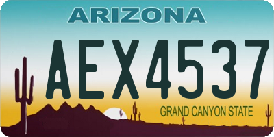 AZ license plate AEX4537
