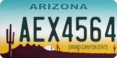 AZ license plate AEX4564