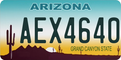 AZ license plate AEX4640