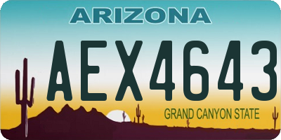 AZ license plate AEX4643